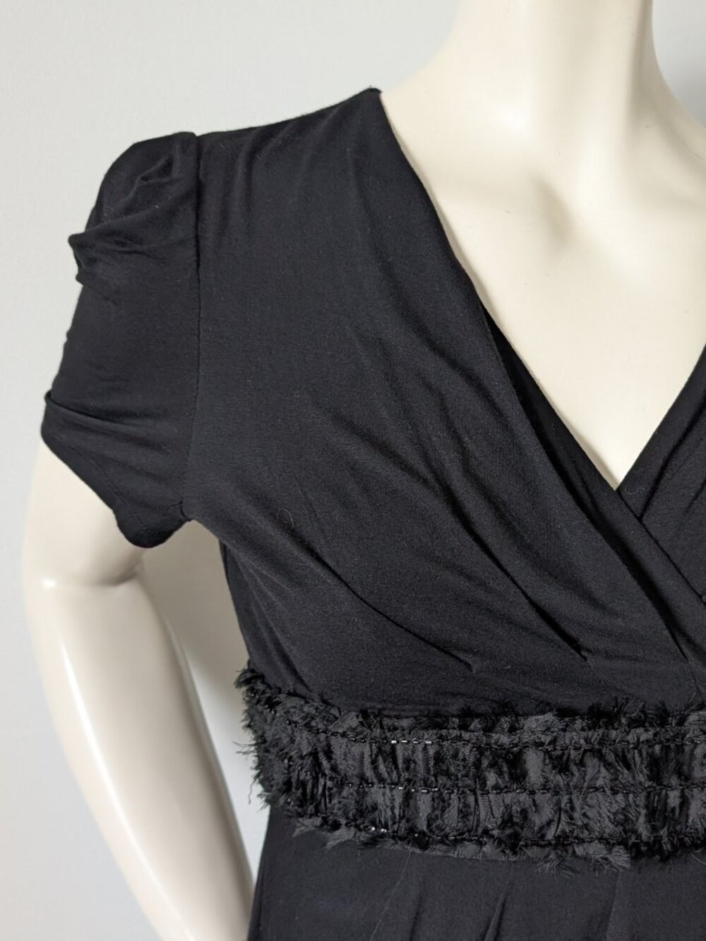 Elle - Black Wrap-Style Midi Dress - Size S - NWT - Picture 2 of 7